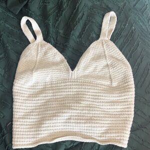 Forever 21 Cream Textured Knit Top